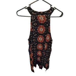 Papercrane Womens floral high neck tank top blouse size large